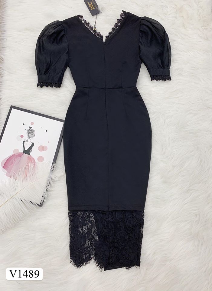 black-bodycon-party-dresses-for-women-mix-lace-fabric-v1489-5