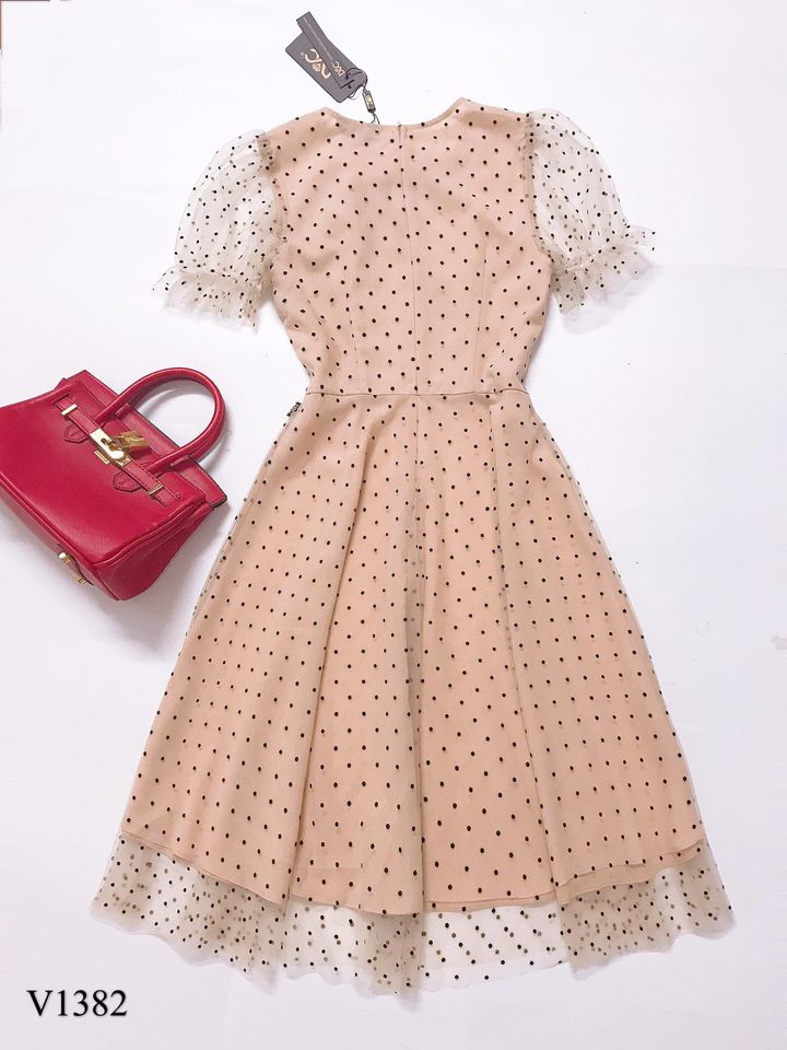 flared-dresses-beige-polka-dot-v1382-3
