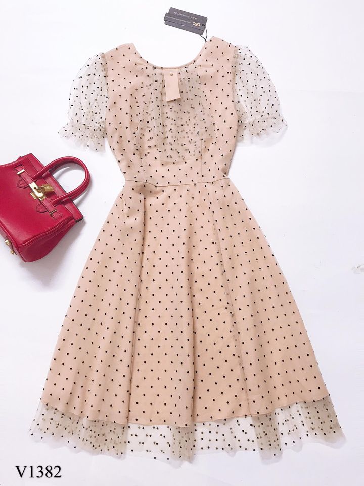 flared-dresses-beige-polka-dot-v1382-6